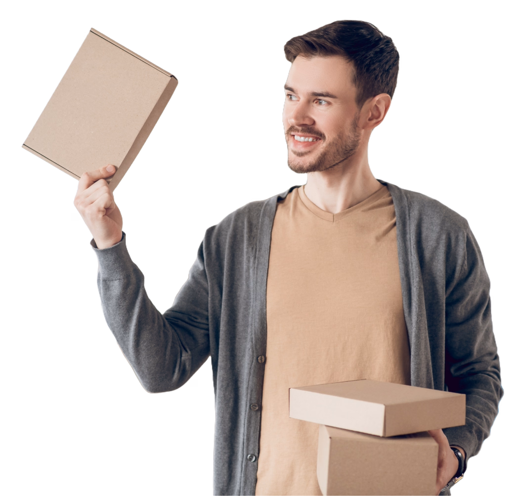 Barbat zambitor tine colete - aboneaza-te la newsletter woot.ro pentru oferte si noutati